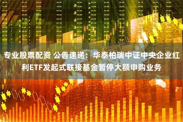 专业股票配资 公告速递：华泰柏瑞中证中央企业红利ETF发起式联接基金暂停大额申购业务